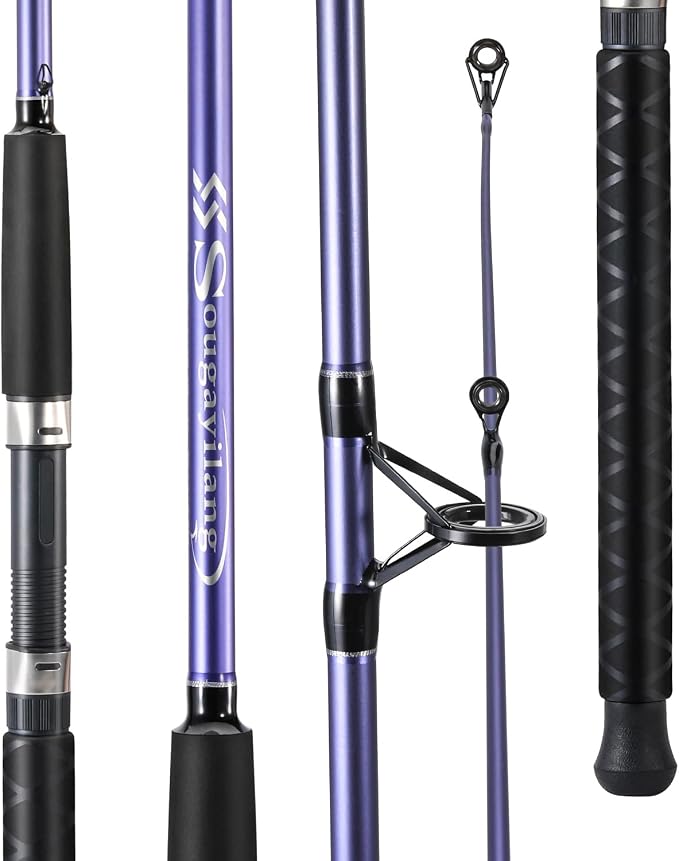 Sougayilang Spinning Rods, Strong Carbon&Glass Composite Fishing Pole with Stainless Steel Line Guides for Catfish- 7'0"