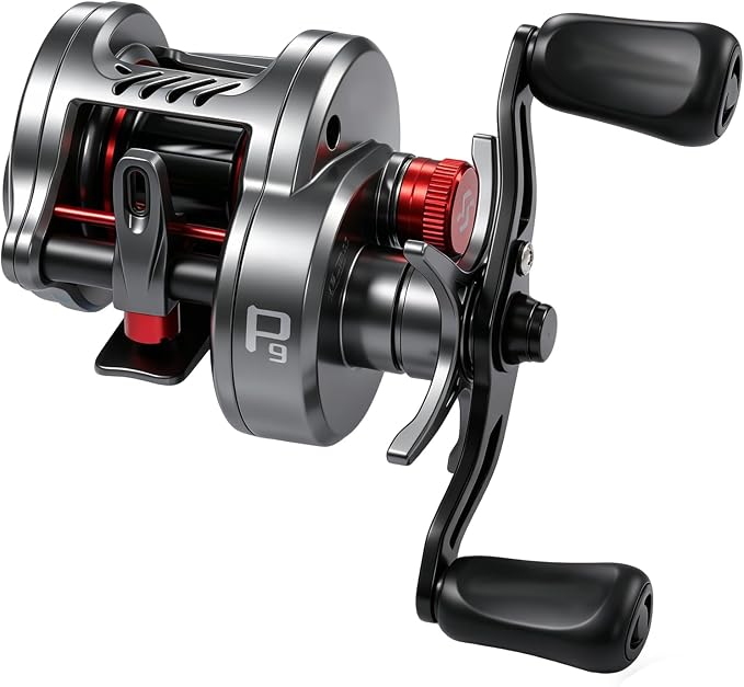 Sougayilang Round Baitcasting Reel, Digital Control Braking with Real-Time Acoustic Feedback, 7.2:1 Gear Ratio DC Reel for Bass, Catfish and Salmon, Ideal Fishing Reels for Beginners