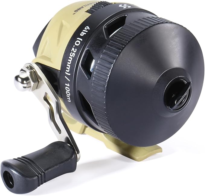 Sougayilang Spincast Fishing Reel,High Speed 3.9:1 Gear Ratio,Trouble-Free Push-Button Bait Casting Design and Reversible Handle for Left/Right Retrieve,Pre-Spooled with Monofilament Line