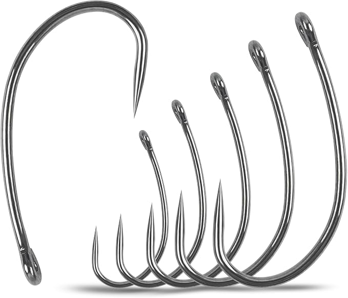 200pcs Barbless Fishing Hooks Kit Curve Shank Barbless Hook Carp Trout Circle Crank Fly Tying Fishing Hooks Leader Bait Rigs Fishing Accessoires Freshwater Saltwater