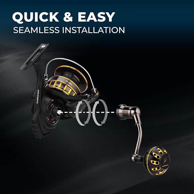 GOMEXUS Power Handle for Daiwa BG 1500-8000 (Choose Option for Different Size)【Notice】 Not for BG SW. Please do not Adapt to Other reels to Avoid Damage to The Reel