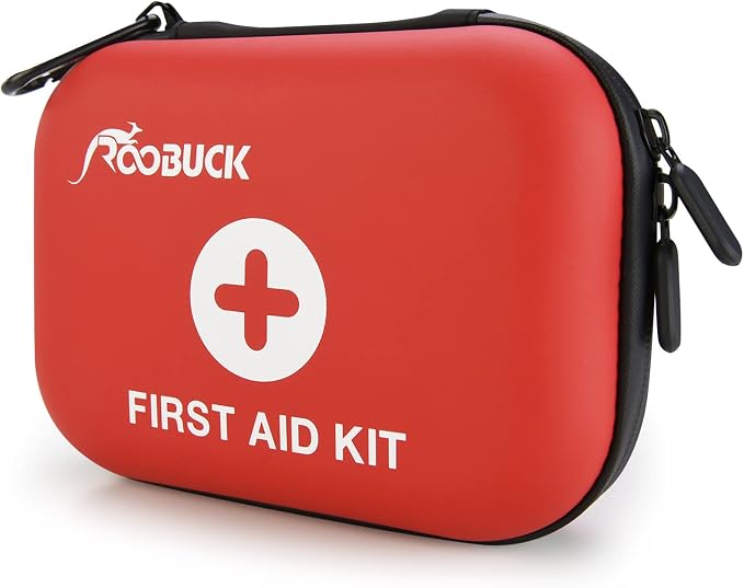 Waterproof Laminate Bag First Aid Kit (Red) – Emergency Kit for Hiking, Camping, Travel, Car, Cycling, Home & Work