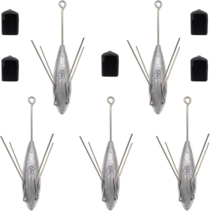 5 Pcs Sputnik Sinker Fishing Weights Lead Surfing Casting Spider Sinkers Long Tail Fishing Equipment for Catfish Saltwater Beach Sand Ocean