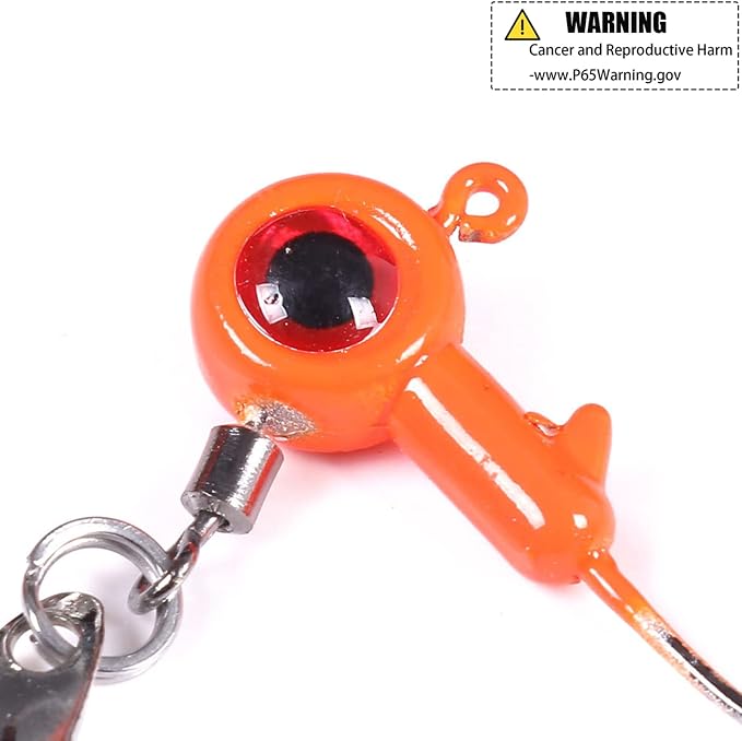 1/8 oz Jig Heads Freshwater Fishing Lures Jig Head with Eye Ball 25PCS Painted Hooks Fishing Jigs for Bass/Crappie