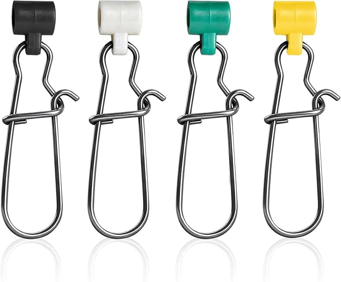 FishTrip Sinker Slides for Fishing Rigs - 25/50/100pcs Duo Lock Snaps for Fishing Line Heavy Duty Weights Sinkers Saltwater Connector Accessories