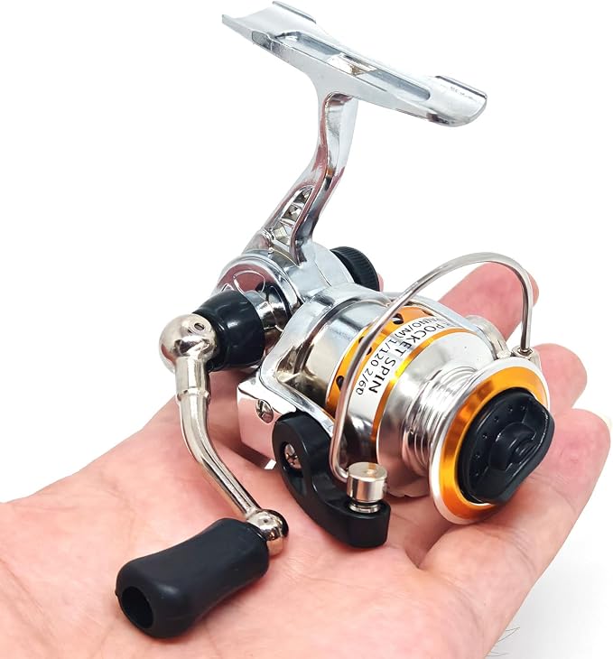 Micro Compact Spinning Reel, Mini 100 Metal Small Fishing Reel for Freshwater and All Season Fishing