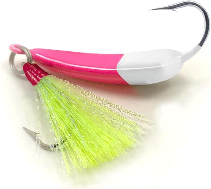 5 Pack Fishing Jig Heads, Swimbait Jigs Pompano Jigs with Teaser Hooks, Surf Fishing Jigs Saltwater Jig Heads Stand Up Jig High Carbon Steel O'Shaughnessy Hooks jigs