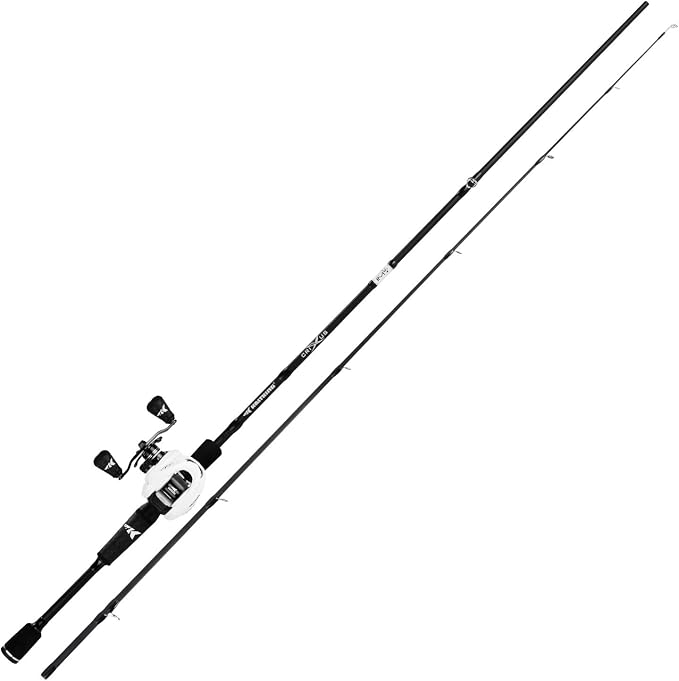 KastKing Crixus Fishing Rod and Reel Combo, High Performance Spinning & Baitcaster Combo, IM6 Graphite 2Pc Blanks, Zirconium Oxide Rings, SuperPolymer Handle, Lightweight Reel with Aluminum Spool