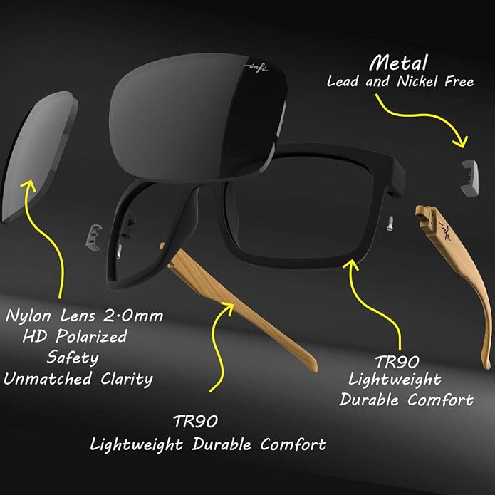 INFI Fishing Polarized Sunglasses for Men Driving Running Mirrored Glasses UV400 Protectiont