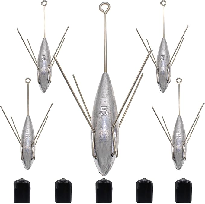 Sputnik Sinker Fishing Weights Lead Fishing Equipment Long Tail Surfing Casting Spider Sinkers for Catfish Saltwater Beach Sand Ocean