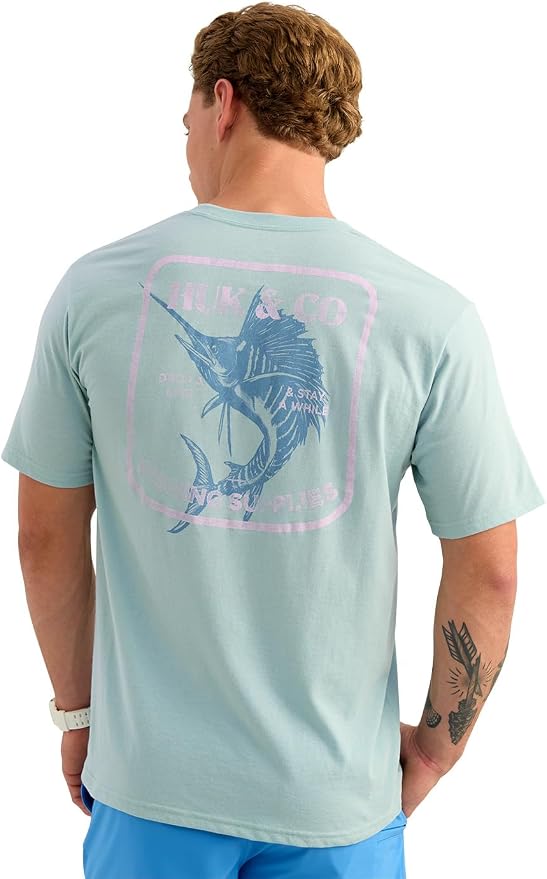HUK Mens Performance Fishing Logo Tee, Short Sleeve T-Shirt for Men