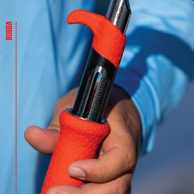 Bubba Fish Lip Grabber, Non-Slip Handle, Easy Reach Trigger, Analog Fish Scale, Marine Rated Stainless Steel for Freshwater and Saltwater Fishing