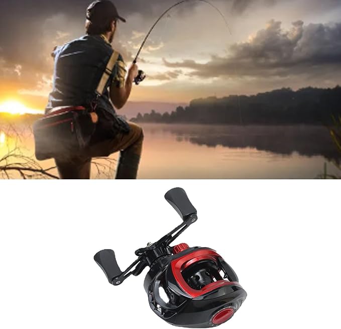 Baitcasting Reel, 7.2:1 Metal Powerful Lightweight Baitcaster Fishing Reel, for Saltwater Freshwater (Left Hand)