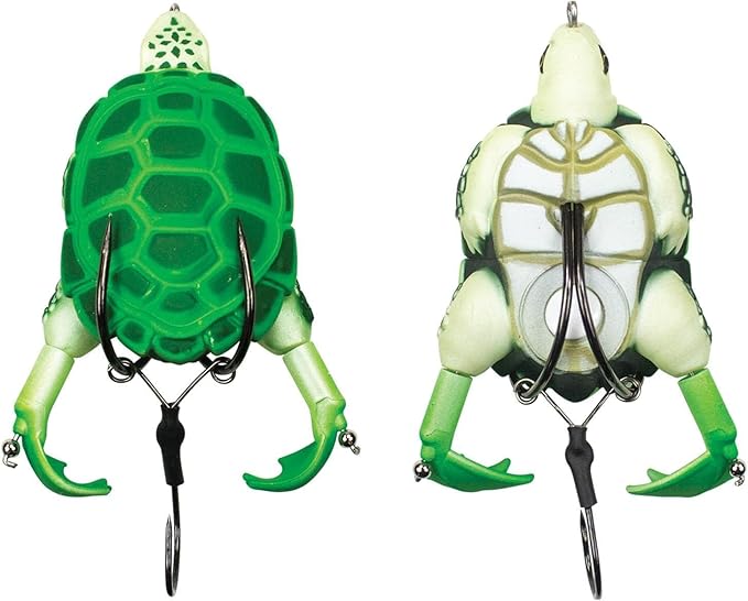 Lunkerhunt - Turtle Prop Lure | Topwater Best Bass Fishing Lure (3 Sharp Wide Gap Hooks) | Trout Lure Hollow Body | Unique Fishing Lures for Freshwater | Double Loud Propeller Feet