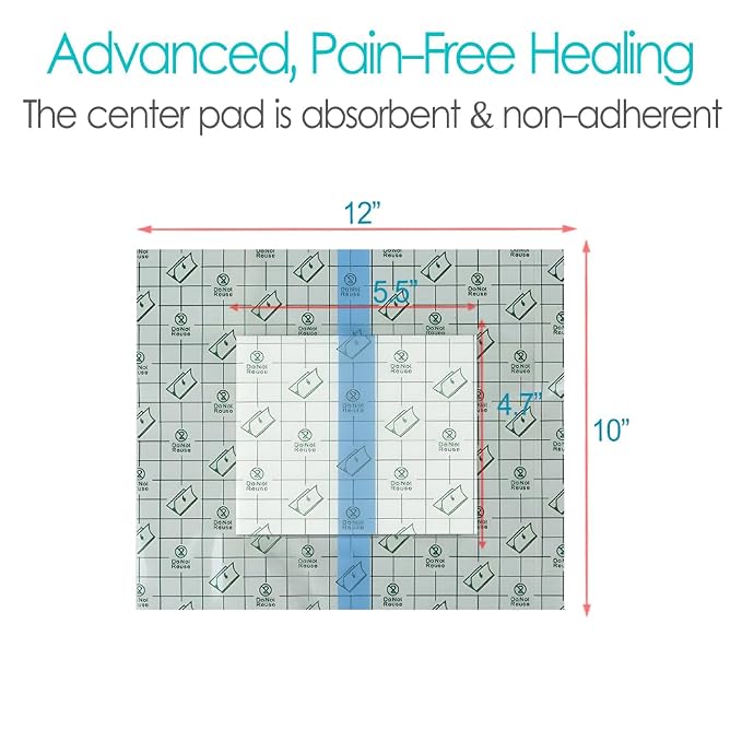 Waterproof Shower Protector Large Cover Shields for PICC Central Line Peritoneal Dialysis Chest Port Feeding Tube PD Catheter Accessories Bandages with Non-Stick Center Pad 10"x12"(Pack of 14)
