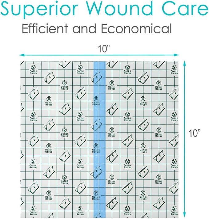 Waterproof Shower Cover Shields for Dialysis Port Picc Line Chest Catheter PD Peritoneal Dialysis Chemo Port Feeding Tube Shower Protector 10" x 10" (Pack of 25)