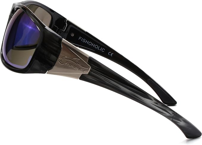 Fishoholic Polarized Fishing Sunglasses with Metal Logo UV400 Fishing Gift with Hard Case and Pouch