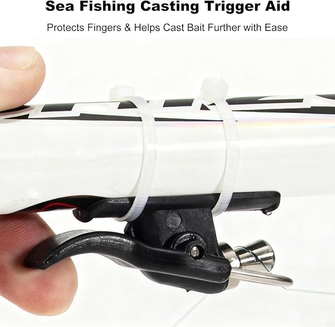Breakaway Cannon Casting Trigger Bait Launcher Surf Fishing Cast Aid for Beach Rods and Poles Spinning Reel Surf Gear Accessories Finger Protector Extender