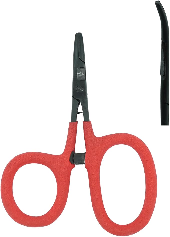 Kingfisher Fishing Accessory Fly Fishing Soft Grip Scissor Clamp for Fly Fishing Hook Removal, Curved