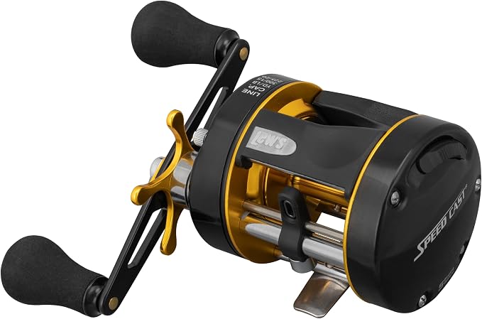 Lew's Speed Cast 5.3:1 Right Hand Casting Reel, Black/Gold