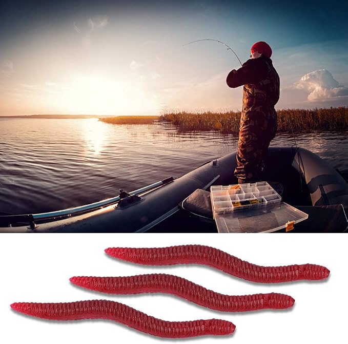 Earthworm Bait, Soft Insects Fishing Lure 200PCS Fishing Lure 4cm Soft Insects False Earthworm Sea Bait Soft Lures Bloodworm Lures Artificial Baits