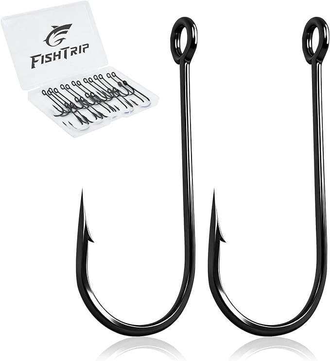 FishTrip 50/100pcs Trailer Fishing Hooks, High Carbon Steel Bass Trailer Fish Hooks Pair with Spinnerbait, Buzzbait, Flipping Jig, Jig Head for Bass Fishing Freshwater