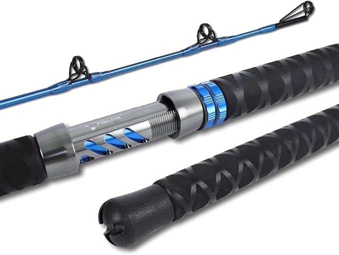 Fiblink Catfish Fishing Rod 1 Piece/2 Piece Catfishing Fishing Pole Portable Travel Heavy Cat Catfish Casting Rod (6'/6'6"/7'/8'/9')