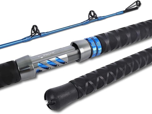 Fiblink Catfish Fishing Rod 1 Piece/2 Piece Catfishing Fishing Pole Portable Travel Heavy Cat Catfish Casting Rod (6'/6'6"/7'/8'/9')