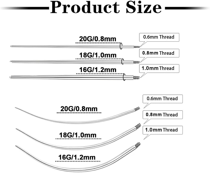 Uni-J Piercing Taper Ball Grabber Tool for Changing Jewelry - 14G 16G 18G 20G Threadless/Internal thread/External Thread Stretching Kit for Ear/Nose/Navel/Nipple/Lip/Eyebrow/Tongue