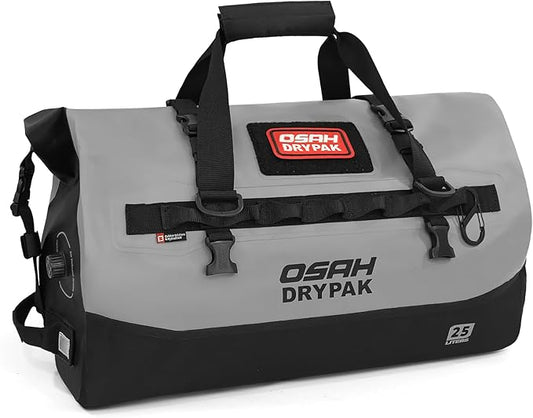 OSAH DRYPAK Waterproof Duffel Bag 25L/40L/60L – Heavy-Duty Motorcycle Tail Bag, Roll-Top Dry Bag for Travel, Camping, Boating, Kayaking, Outdoor Adventure