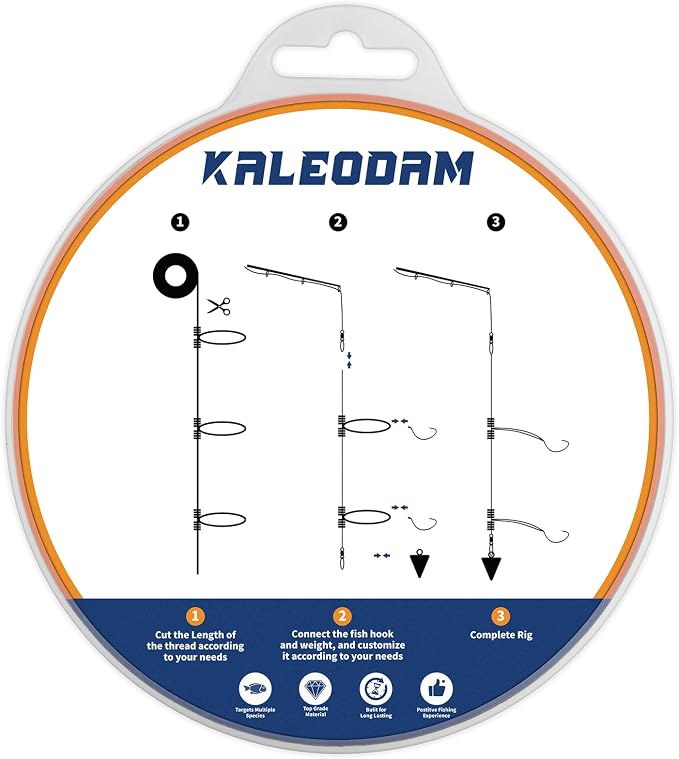 20lb-70lb 100knots Pre-Tied Dropper Loop Fishing Rig, 18" Spacing, 5.5" Loop Size, Ideal for Saltwater & Freshwater Fishing
