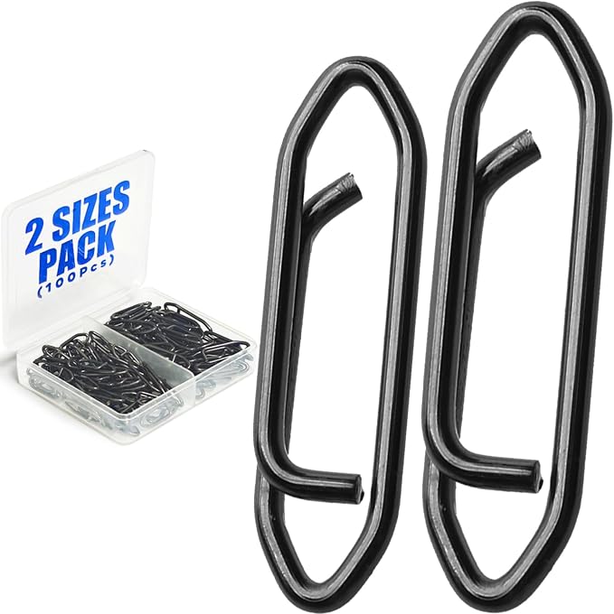 Fishing Quick Change Clips Speed Clips Crankbaits Quick Snaps Fishing Speed Power Clip Stainless Saltwater Freshwater 100pcs Black