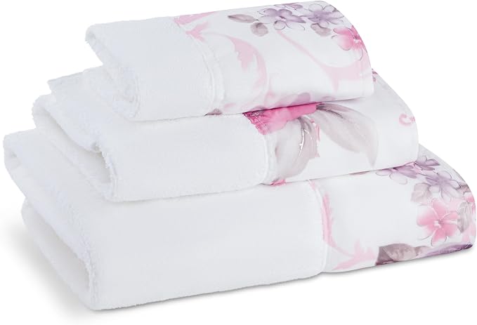 Zahari Home Michelle 3 Piece Bath Towel Set - Bath, Hand and Wash Towels with Modern Decor, Unique Design and Beautiful Floral Pattern
