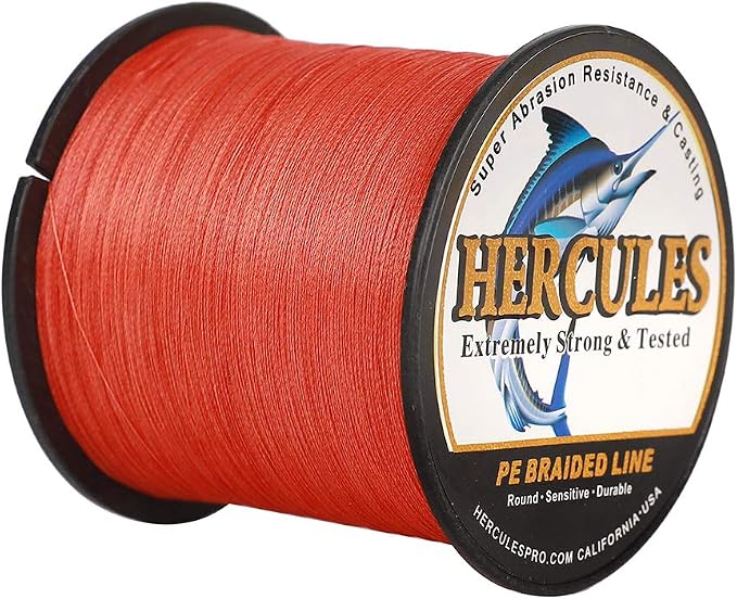 HERCULES Cost-Effective Super Strong 4 Strands Braided Fishing Line 6LB to 100LB Test for Salt-Water, 109/328 / 547/1094 Yards (100M / 300M / 500M / 1000M), Diam# 0.08MM - 0.55MM, Hi-Grade