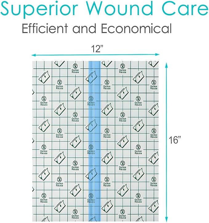 Waterproof Shower Cover Shields for Dialysis Port Picc Line Chest Catheter PD Peritoneal Dialysis Chemo Port Feeding Tube Shower Protector 12" x 16" (Pack of 14)