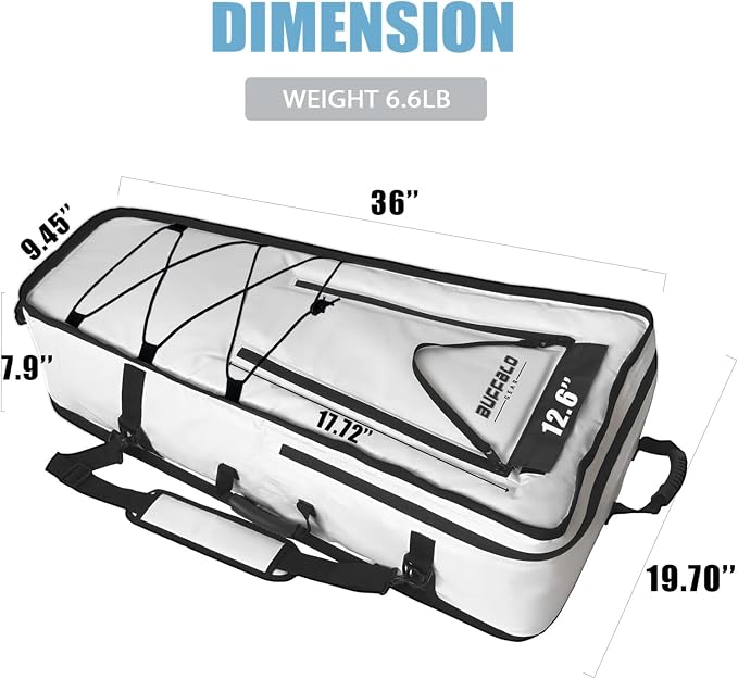 Buffalo Gear Kayak Fishing Cooler,36in Portable Kayak Cooler for Caught Fish,Leak Proof Kayak Fishing Kill Bags with Shoulder Strap