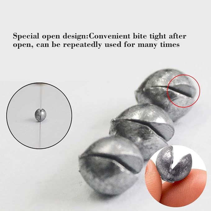 Removable Split-Shot,500Pcs Lead Sinking Split Shots Fishing Sinkers,Fishing Weights Sinkers