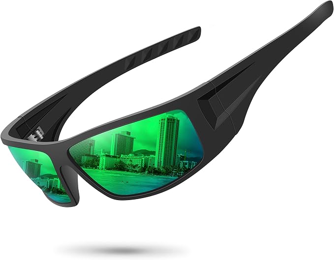 Polarized Sports Sunglasses for Men Women Unbreakable Frame Cycling Fishing Wrap Around Sunglasses UV400 Protection