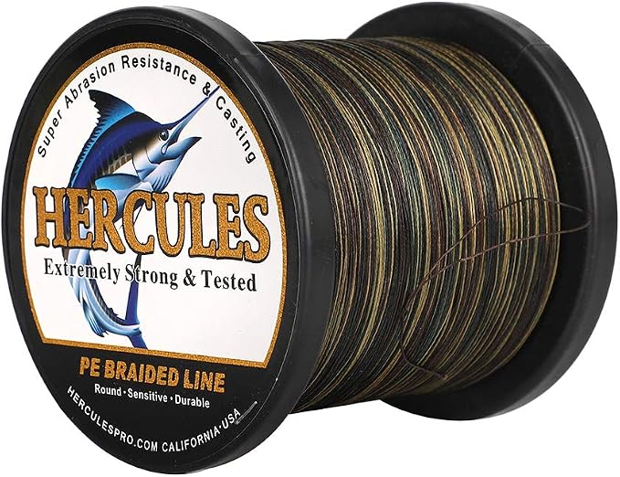 HERCULES Cost-Effective Super Cast 8 Strands Braided Fishing Line 10LB to 300LB Test for Salt-Water,109/328/547/1094 Yards(100M/300M/500M/1000M),Diam.#0.12MM-1.2MM,Hi-Grade Performance,Variety Colors