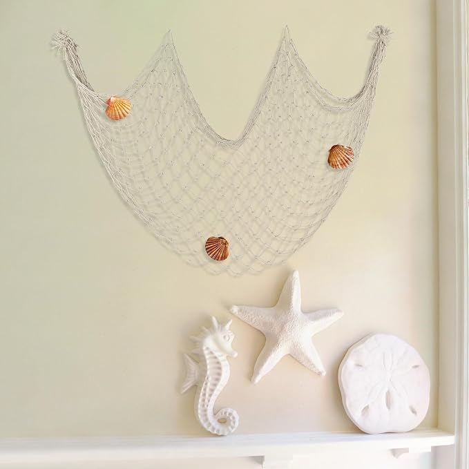 2 Pack Fish Net Decorations for Party