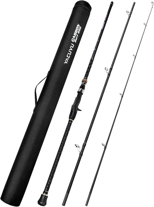 PROBEROS Surf Fishing Rod - Casting Spinning Fishing Rods with Tube(Case) 3 Piece 9'/10'/11'/12' Carbon Saltwater Travel Surf Spinning Rods
