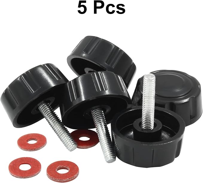 Fishing Reel Handle Screw Caps,Black Fishing Reel Handle Nut, Fishing Spining Reel Knob Screw for Handle Grip