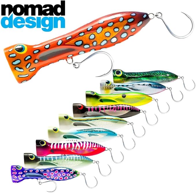 Nomad Design Chug Norris Topwater Popper Lure Collection – Floating Offshore Saltwater Surface Fishing Plug - Durable HD Body for Big Game - Realistic Splash & Erratic Action