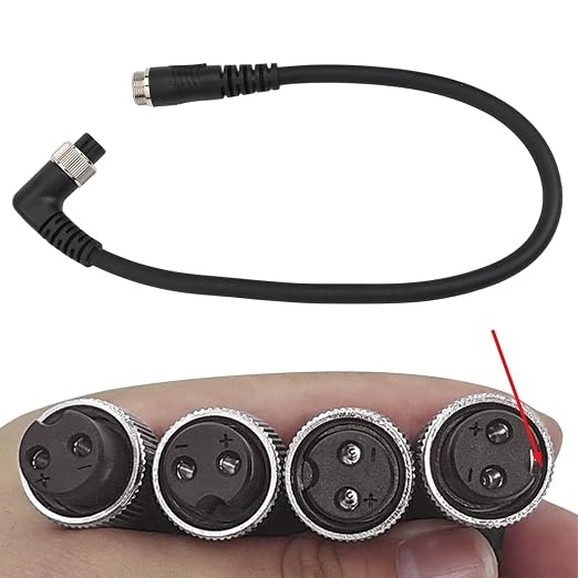 Electric Reel Fishing for Battery Power Cable Elbow 2-Hole Adapter Cord for DAIWA 45Cm PVC Copper Wire Fishing Reel Replacement Parts(3oclock)