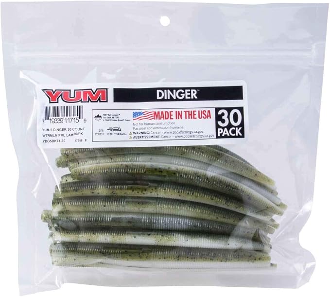 Yum Lures Dinger 5" Bulk 30-Pack