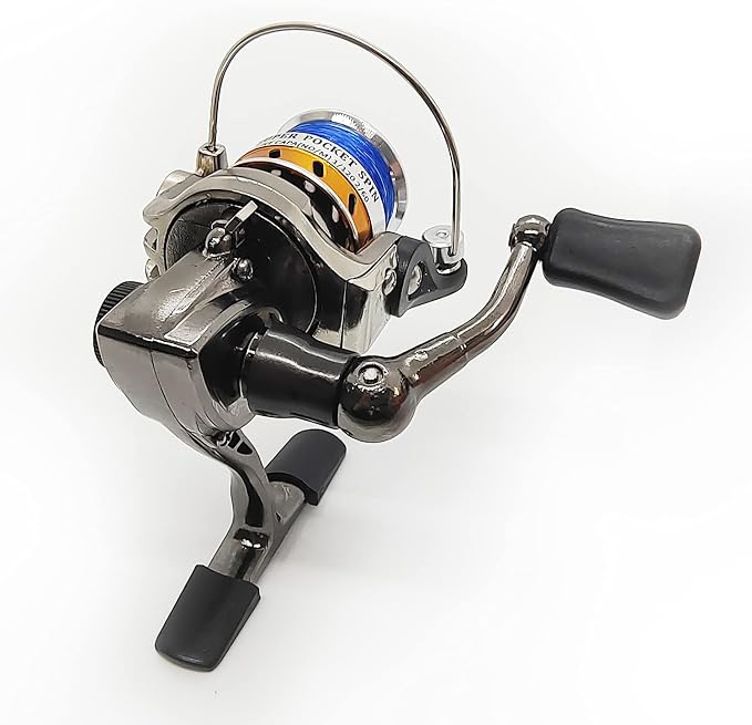 Mini 100 Pocket Metal Fishing Spinning Wheel, All-Metal Small Compact Fishing Reel for Freshwater and All Season Fishing