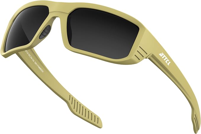 ATTCL Sports Polarized Sunglasses for Men: Ultra-Light Wrap Around TR90 Frame UV400 Protection for Fishing Driving Shooting