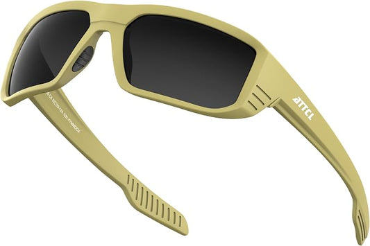 ATTCL Sports Polarized Sunglasses for Men: Ultra-Light Wrap Around TR90 Frame UV400 Protection for Fishing Driving Shooting