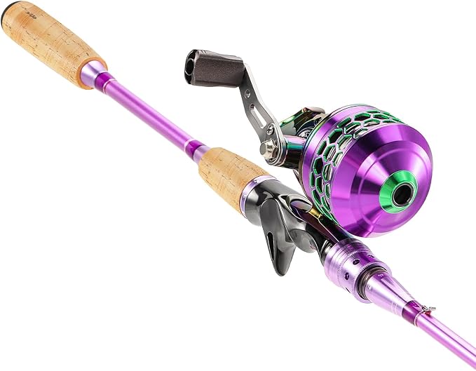Souagyilang Spincast Fishing Rod Reel Combo,2 Pieces Medium Heavy Pole with Super Smooth Reel Trouble-Free Push-Button Bait Casting Design for Freshwater Bass Fishing