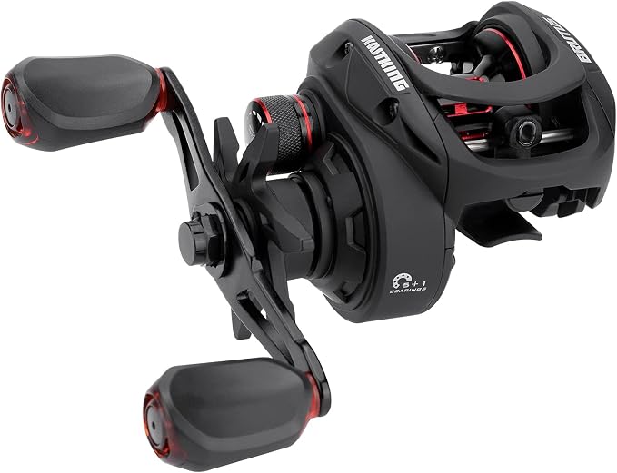 KastKing Brutus Baitcasting Fishing Reel, Graphite Frame, 7.2:1 Gear Ratio, 5+1 Shielded Stainless-Steel Ball Bearings,10 Button Magnetic Braking System, 17.6LB Carbon Fiber Drag, Aluminum Handle
